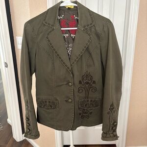 Source Unknown Olive Embroidered Blazer